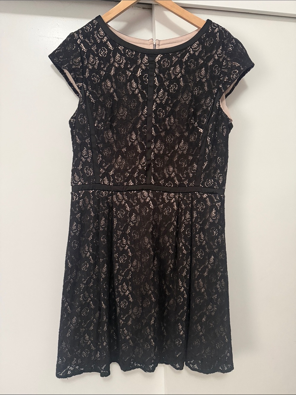 R&K Black Lace Dress with Nude Lining